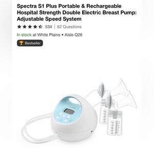 Spectra S1 Plus Portable Electric Breast Pump - White and Blue